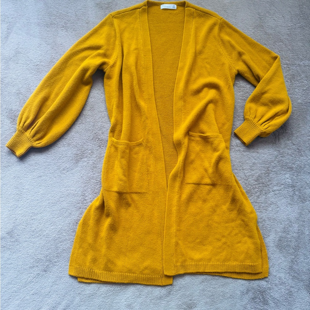 89th & Madison Mustard Open-Front Cardigan